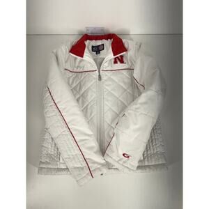 Nebraska Huskers Women’s Quilted Puffer Jacket Small | Carl Banks G-III | Flawed